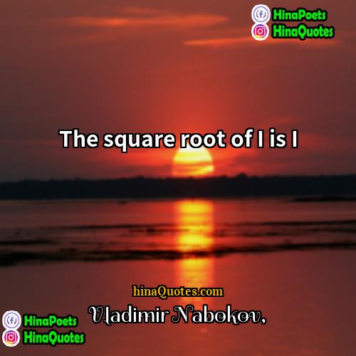 Vladimir Nabokov Quotes | The square root of I is I.
